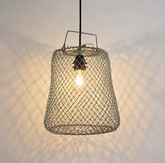 Up-cycled Fish Basket Light