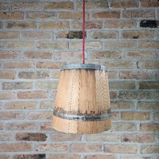 Up-cycled Wooden Barrel Light
