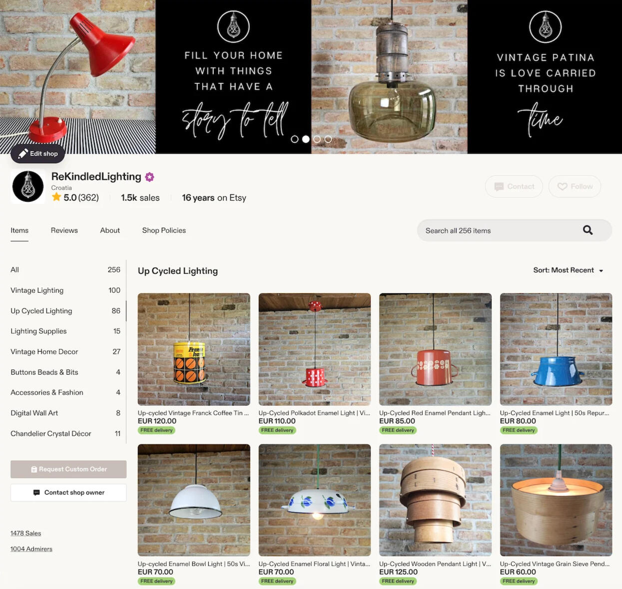 Vintage & Up-cycled Lighting Store
